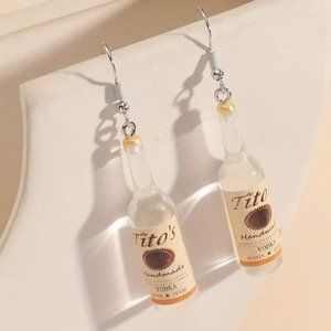 TITO'S Vodka Fish Hook Dangle Earrings